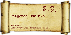Petyerec Darinka névjegykártya